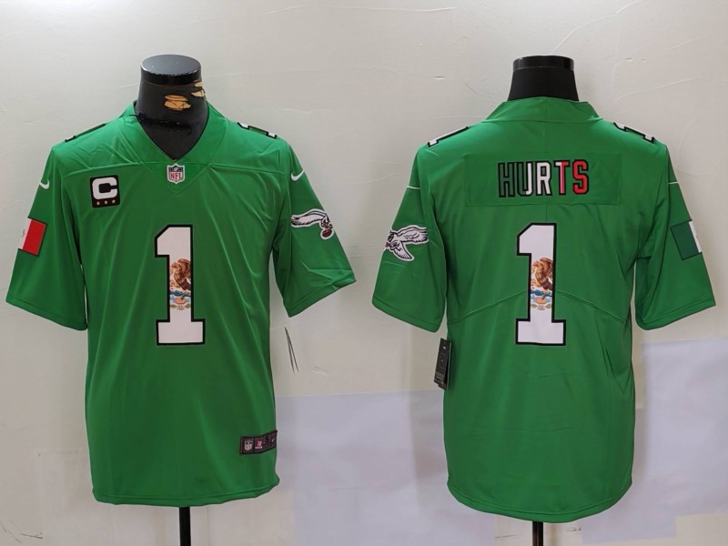 Men's Philadelphia Eagles Jalen Hurts #1 Kelly Green Alternate Jersey